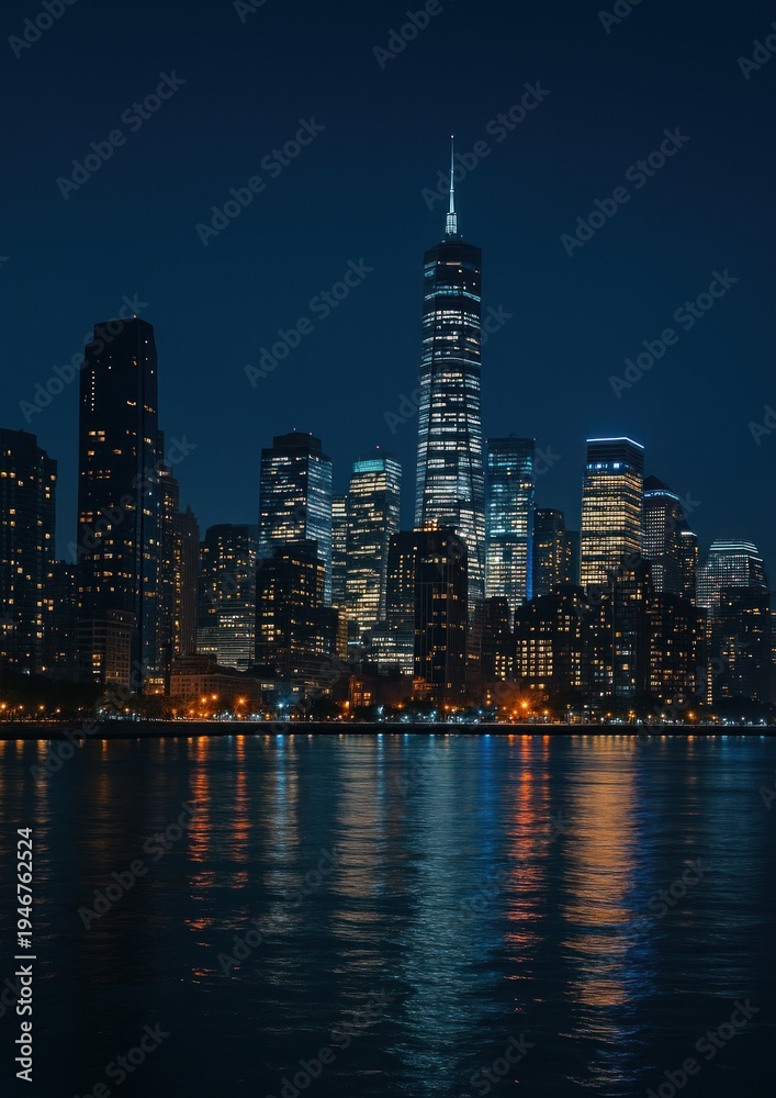 Fototapeta premium City skyline at night.