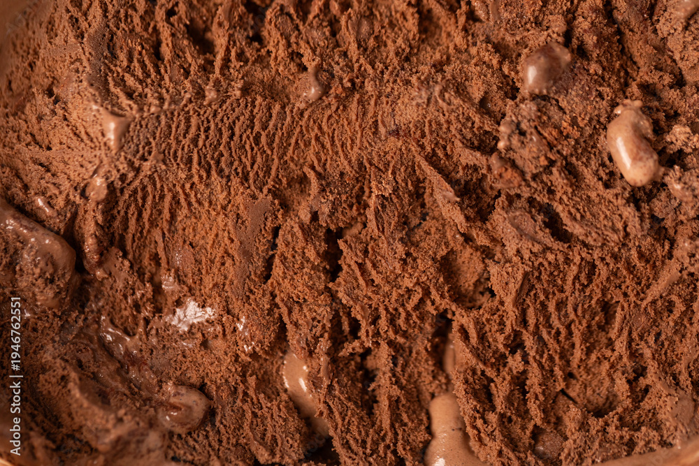 Fototapeta premium Chocolate Ice Cream Scoop, close up