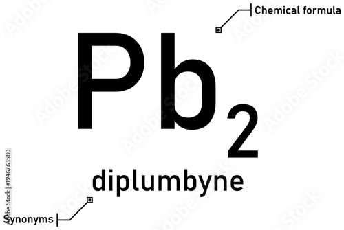 Diplumbyne chemical formula with callout titles