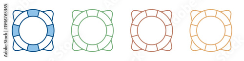 Life Preserver Icon Set Multiple Style Collection