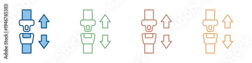 Safety Belt Icon Set Multiple Style Collection