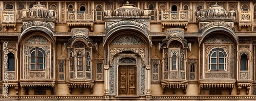 Rajasthan palace architecture detailed facade
