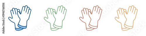 Safety Gloves Icon Set Multiple Style Collection