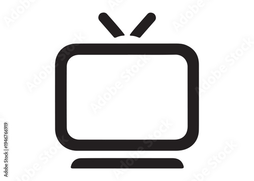 television logo silhouette vector, Vintage retro antenna television logo silhouette vector illustration, old tv logo, box tv logo, tv retro logo silhouette design on white background