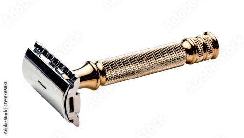 Cuadro en lienzo Isolated traditional double edge safety razor for classic wet shaving ritual