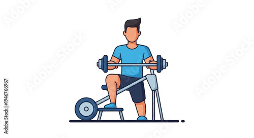 Man lifting weights on a bench press machine at the gym.