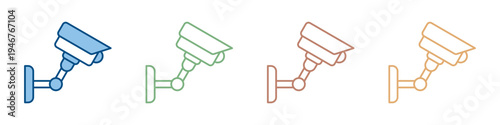 Cctv Icon Set Multiple Style Collection