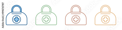 First Aid Kit Icon Set Multiple Style Collection