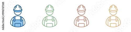 Worker Icon Set Multiple Style Collection