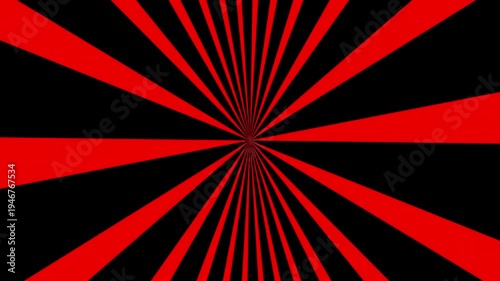 Hypnotic spinning red and black sunburst pattern animation