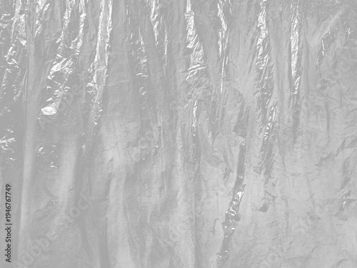 Slika na platnu cling wrap plastic film wrinkled texture transparent reflective highlights isola