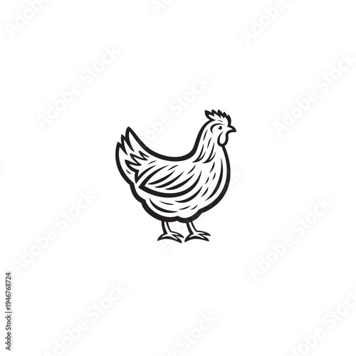 Hen logo or icon design