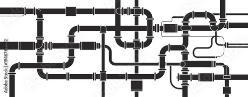 industrial, pipes, pipeline, plumbing, system, valves, engineering, industry, infrastructure, technology, pipework, network, mechanical, construction, utility, water, gas, vector, illustration, design