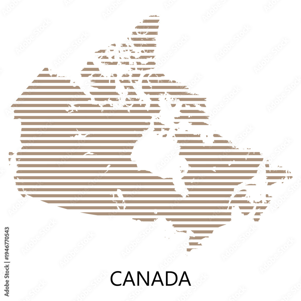 Fototapeta premium Canada's Geographic Identity: A minimalist design, lines shape the distinctive outline of Canada, evoking its vast geography and diverse regions.