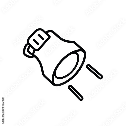 Spotlight line icon, flashlight symbol for illumination and search concept