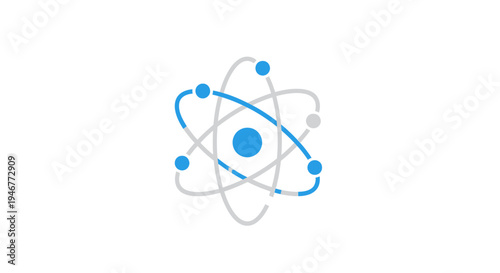 A Clean and Modern Scientific Diagram of an Atom on a White Background