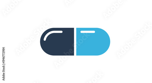 A dual-colored capsule representing medication, health, or pharmaceutical concept