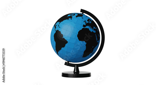 A stylized globe on a white background, perfect for educational or business presentations