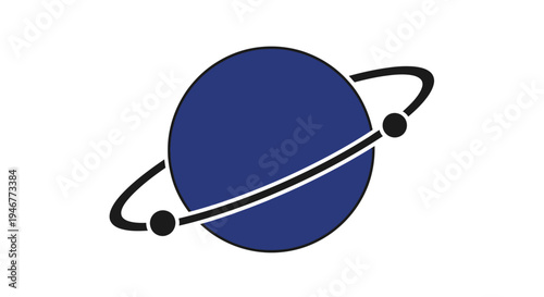 A stylized planet icon with orbital elements suitable for logo design and space themes