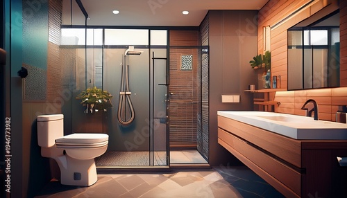accessible bathroom design with grab bars a walk in shower and a raised toilet seat