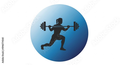 Silhouette of a woman performing a barbell lunge exercise.