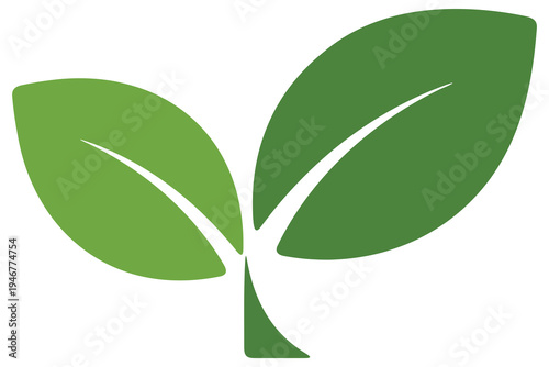 Eco friendly leaf symbol green nature botanical illustration

