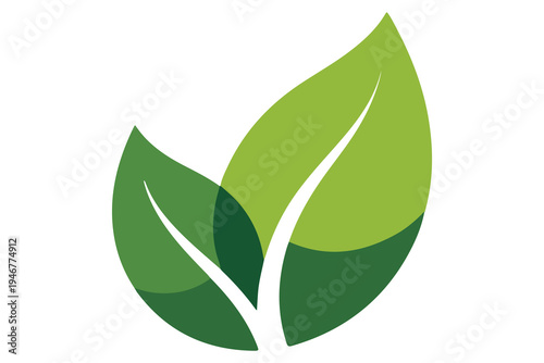 Eco friendly leaf symbol green nature botanical illustration
