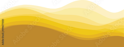 Abstract golden wave background with layers and smooth curves, modern graphic design element