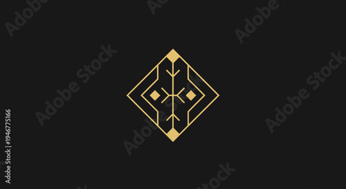 Golden Geometric Shape Design Element.