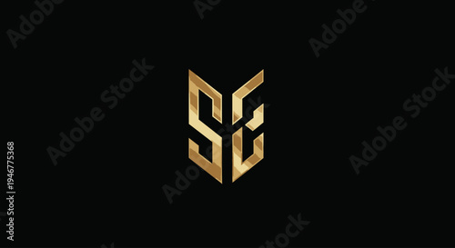 Golden SG Logo Design Element.