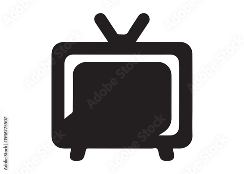 television logo silhouette vector, Vintage retro antenna television logo silhouette vector illustration, old tv logo, box tv logo, tv retro logo silhouette design on white background
