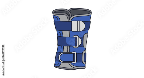 Medical Knee Brace Illustration: A Detailed Depiction Of Therapeutic Support Appliance