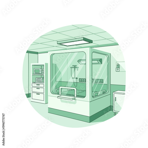 Medical Laboratory Illustration Showcasing Advanced Equipment Within A Sterile Environment