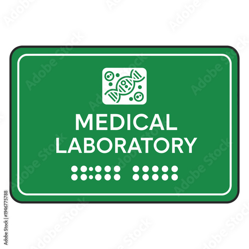 Medical Laboratory Sign: Illustrative Green Rectangle Indicating Diagnostic Testing And Healthcare