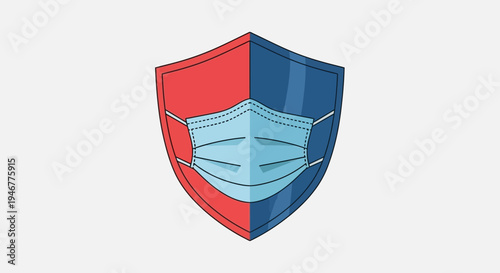 Medical Mask Protective Shield Symbolizing Health Defense Against Contamination Risk