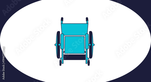 Medical Mobility Aid: A Clean, Minimalist Illustration of a Wheelchair Against White