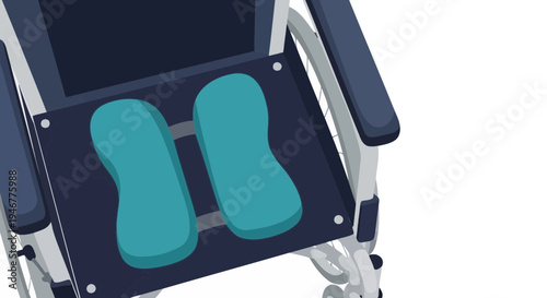 Medical Mobility Aid: A Detailed Digital Illustration of a Wheelchair's Seat and Armrest