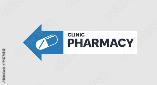 Medical Pharmacy Clinic Sign Illustrating Medicine, Healthcare, and Pharmaceutical Services