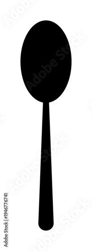 Spoon black vector icon silhouette