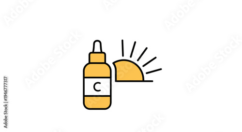 Vitamin C supplement bottle icon.