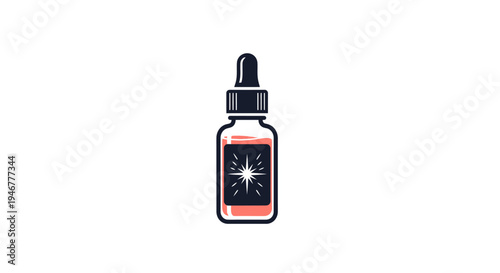 A dropper bottle with a starburst design.