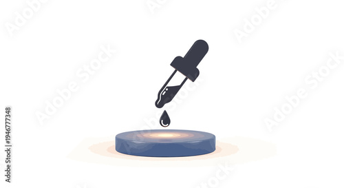 A dropper dropping a single drop.