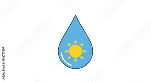 icon of a water drop with sun.