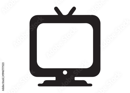 television logo silhouette vector, Vintage retro antenna television logo silhouette vector illustration, old tv logo, box tv logo, tv retro logo silhouette design on white background