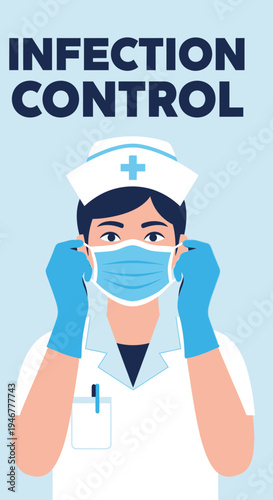 Medical Professional Demonstrating Infection Control Procedures For Community Safety Awareness