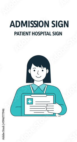 Medical Professional Displays Admission Form for Patient Enrollment at Healthcare Facility