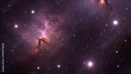 Stunning Nebula in Deep Space with Brilliant Stars.