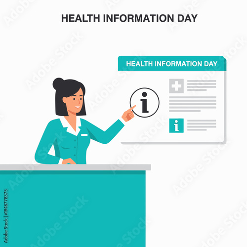 Medical Professional Explaining Health Data, Illustration for Information Day, Education and