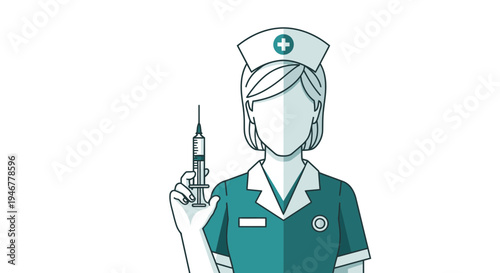 Medical Professional Holding Syringe Vector Illustration For Healthcare Awareness