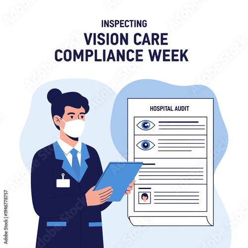 Medical Professional Inspecting Vision Care Compliance During a Designated Awareness Week Observance